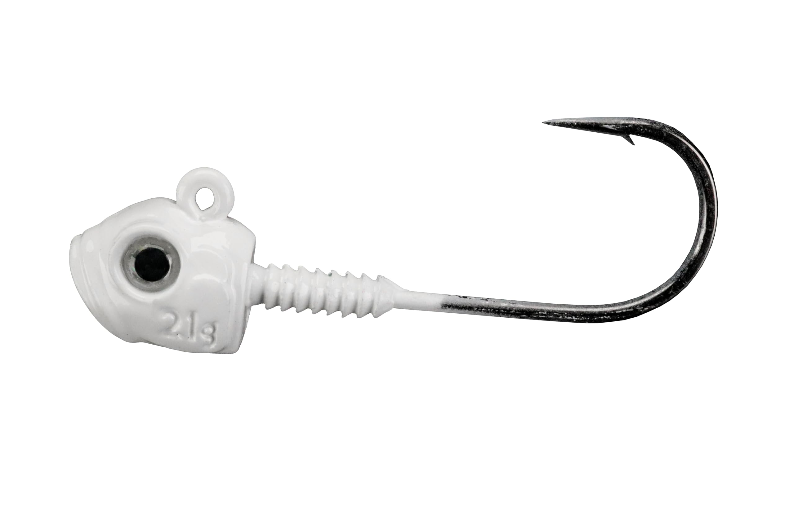 Lunker City Titan HD jig head in White Shad improves swimbait control and robust hookups.