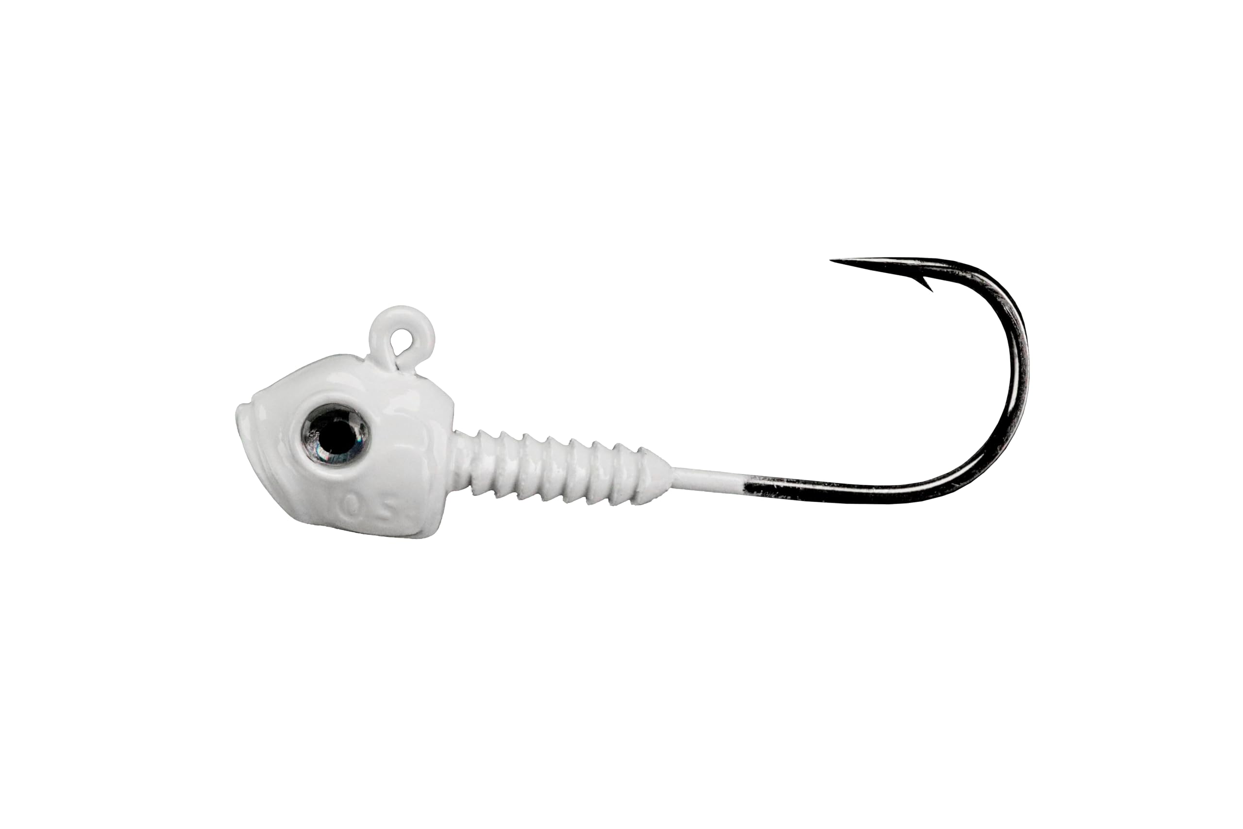 Lunker City Titan HD Jig Head 3/8oz White Shad for bass fishing with secure lure grip
