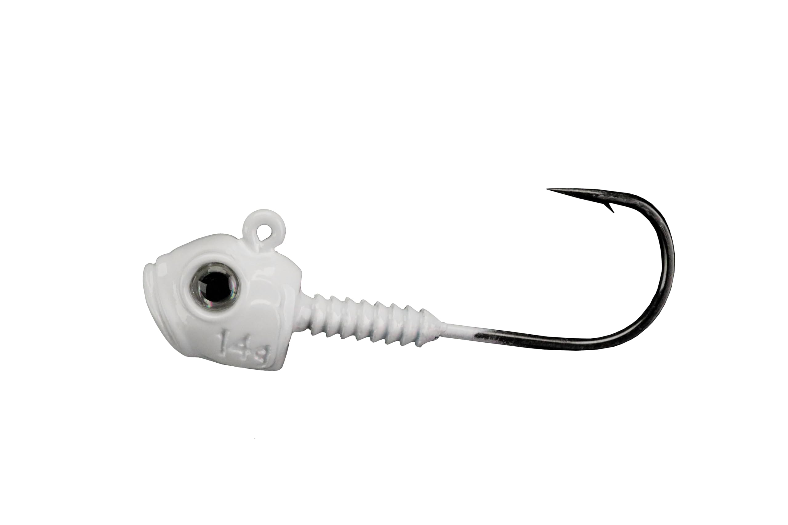 Lunker City Titan HD jig head in White Shad for secure lure performance in bass swimbait rigs.