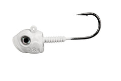 Lunker City Titan 4/0 jig head with White Shad color for precise rigs and strong hooksets