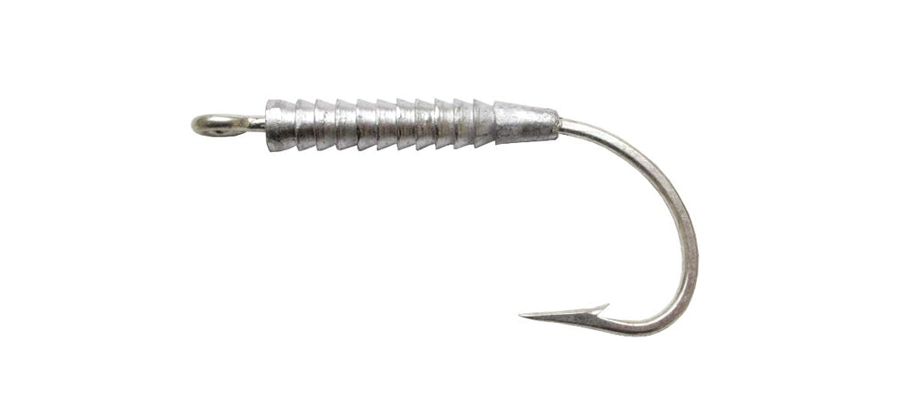 Lunker City USA-made weighted hook with cone sleeve securing bait.