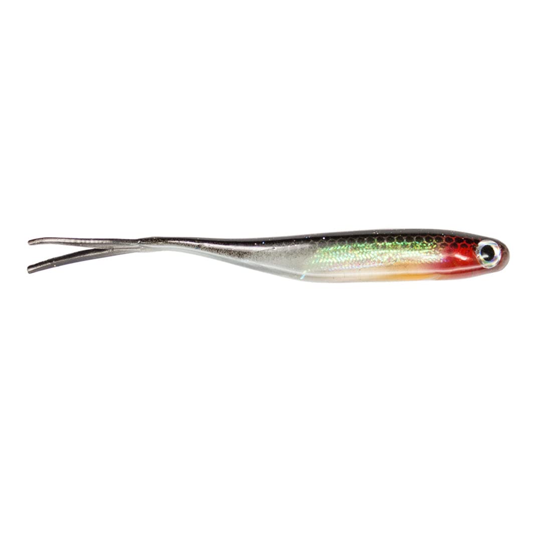 Lunkerhunt Bento bait lure with split-tail design attracts bass and trout.