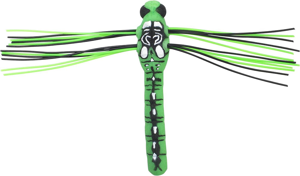 Lunkerhunt Dragonfly Lure with double skirted wings boosts topwater realism.