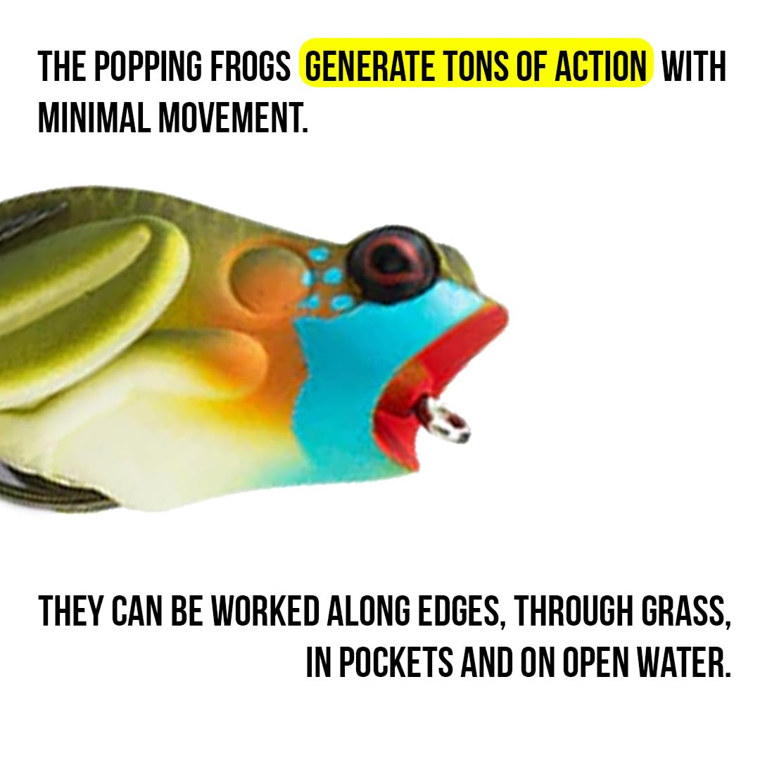 Lunkerhunt Frog Lure 2.25 inches long, compact for tight cover and open water.