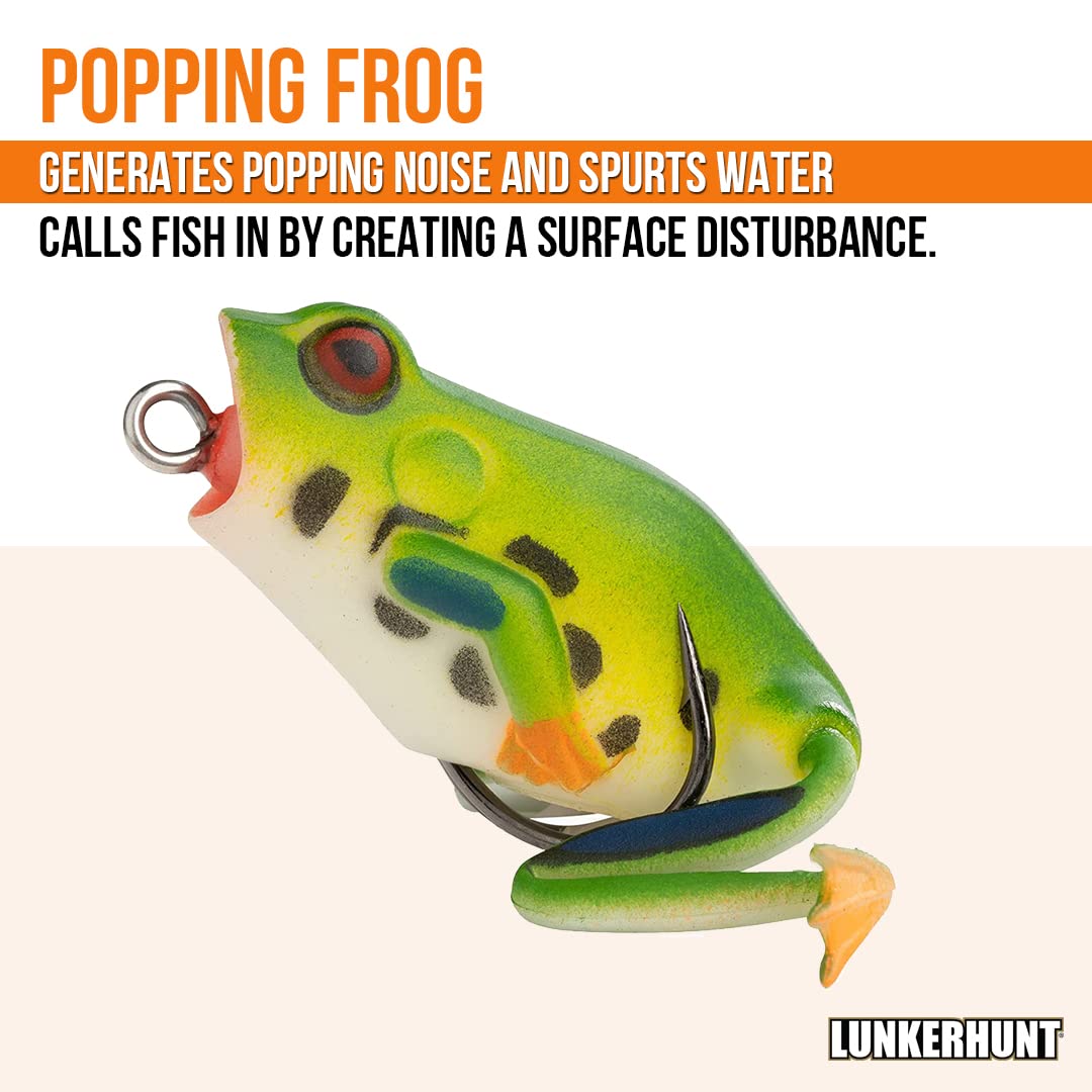 Lunkerhunt frog lure features legs extending during retrieve.