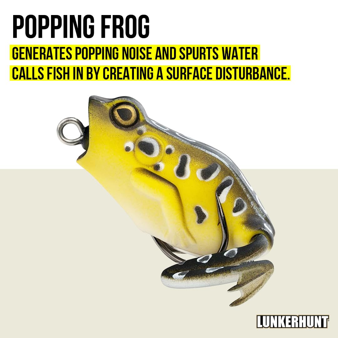 Lunkerhunt frog lure weedless design suitable for grasses and cover.