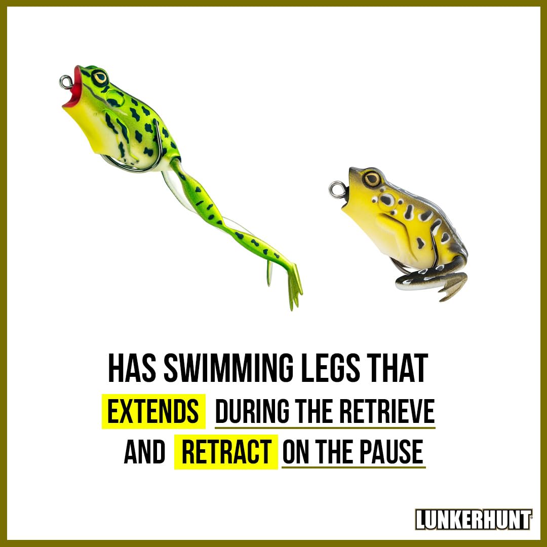 Lunkerhunt frog lure 0.5 oz weight enables precise casting.