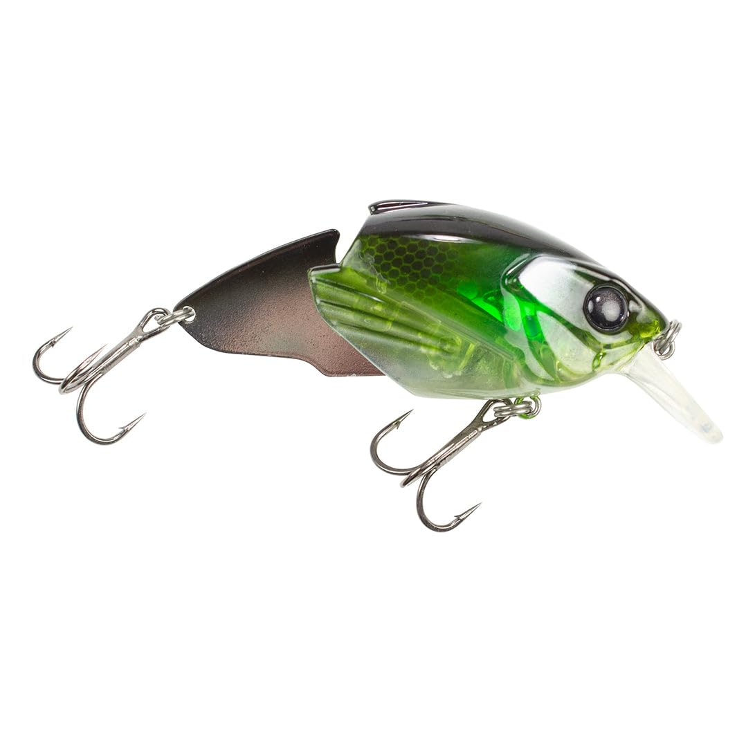 Lunkerhunt Glitch Blade Lure Gilly Clear with bright flash and vibration for shallow-water fishing