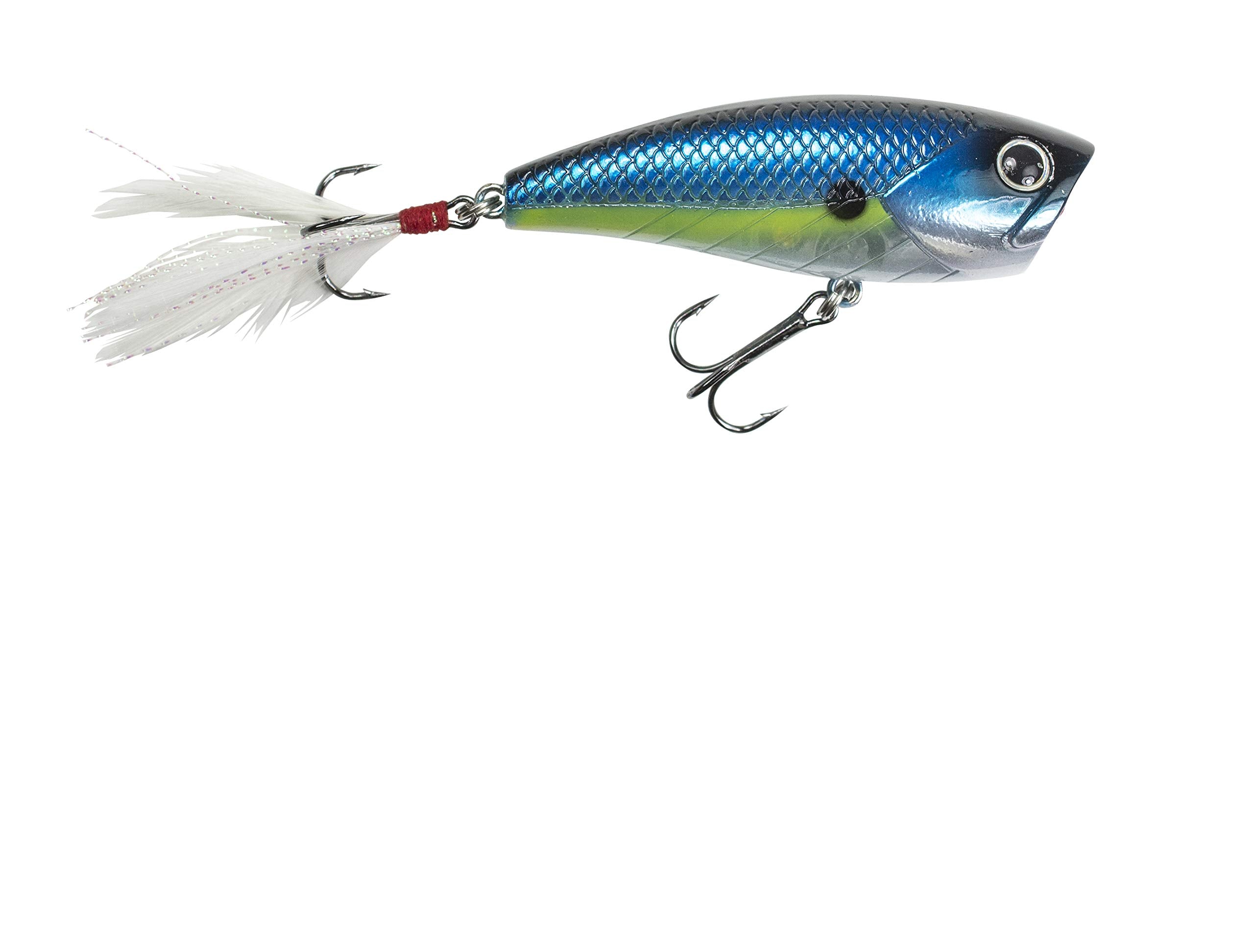 Lunkerhunt Impact Crush popper lure topwater action attracting bass and pike