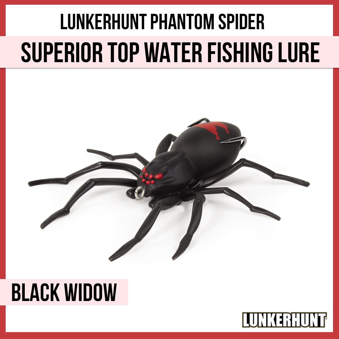 LUNKERHUNT Phantom Spider close-up reveals detailed body for realistic surface strikes.