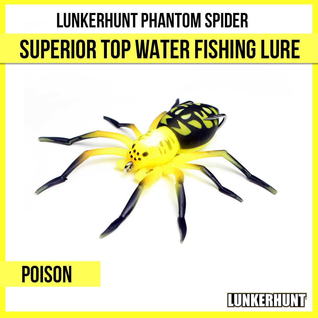 Lunkerhunt Phantom Spider lure side view highlighting lifelike walking action across the water.