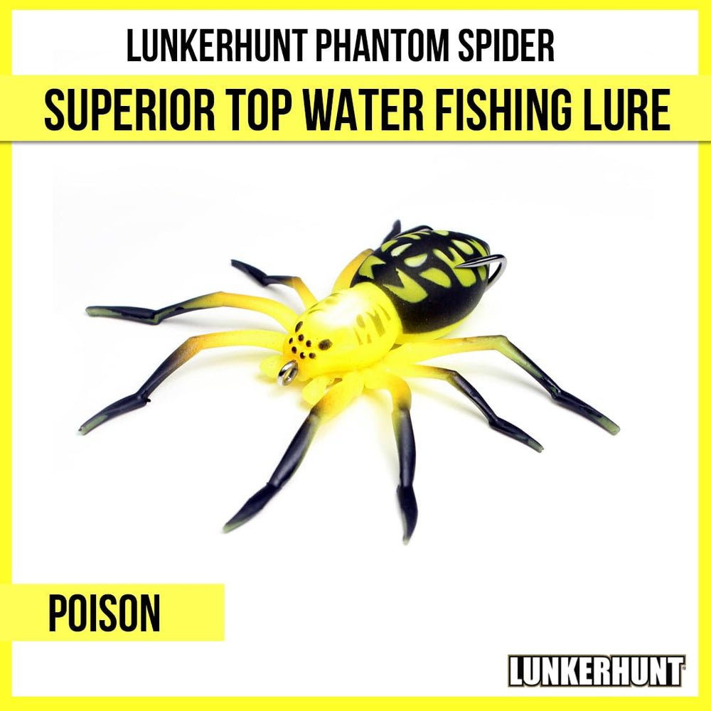 Lunkerhunt Phantom Spider lure side view highlighting lifelike walking action across the water.