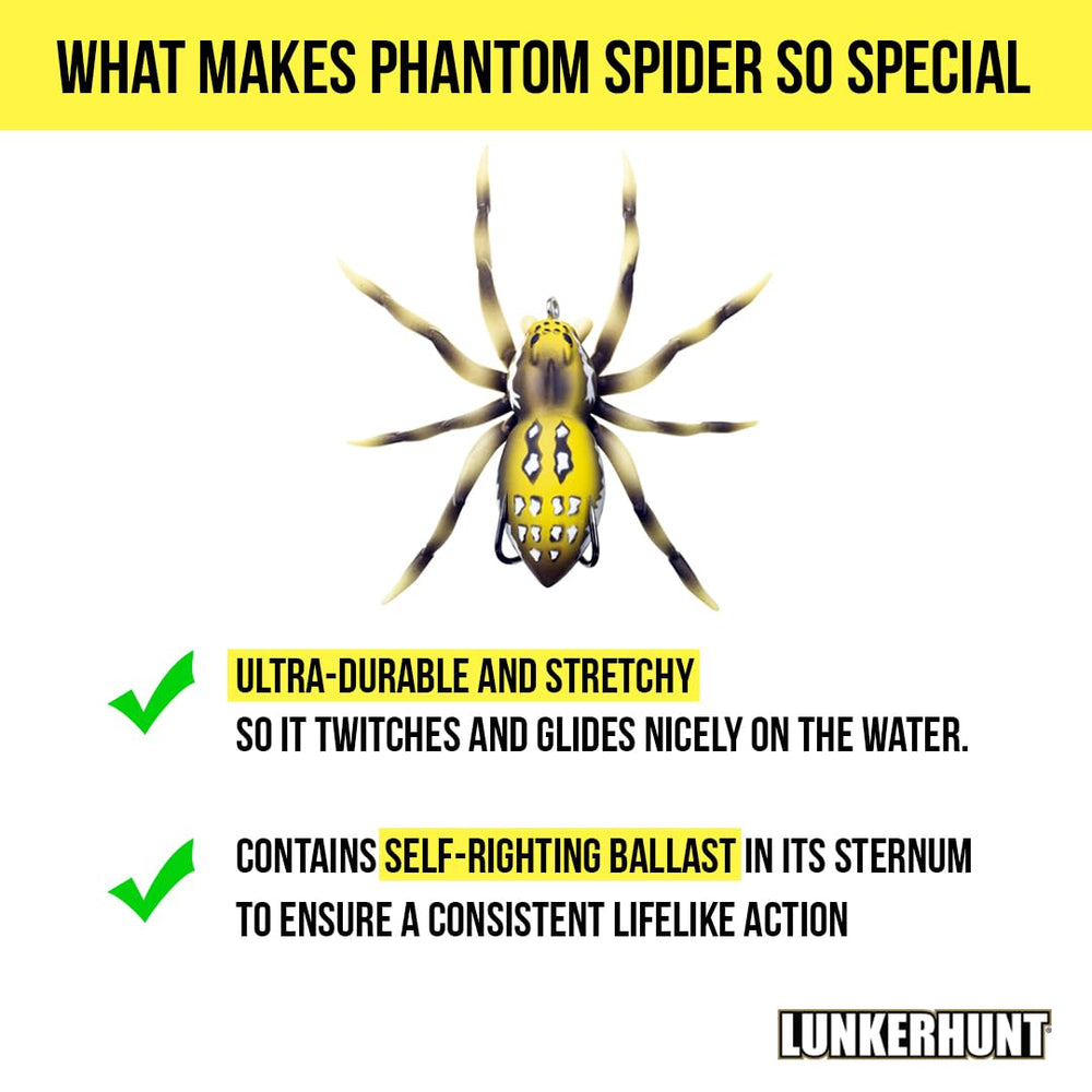 Lunkerhunt Phantom Spider realistic moving legs enhance lifelike appeal