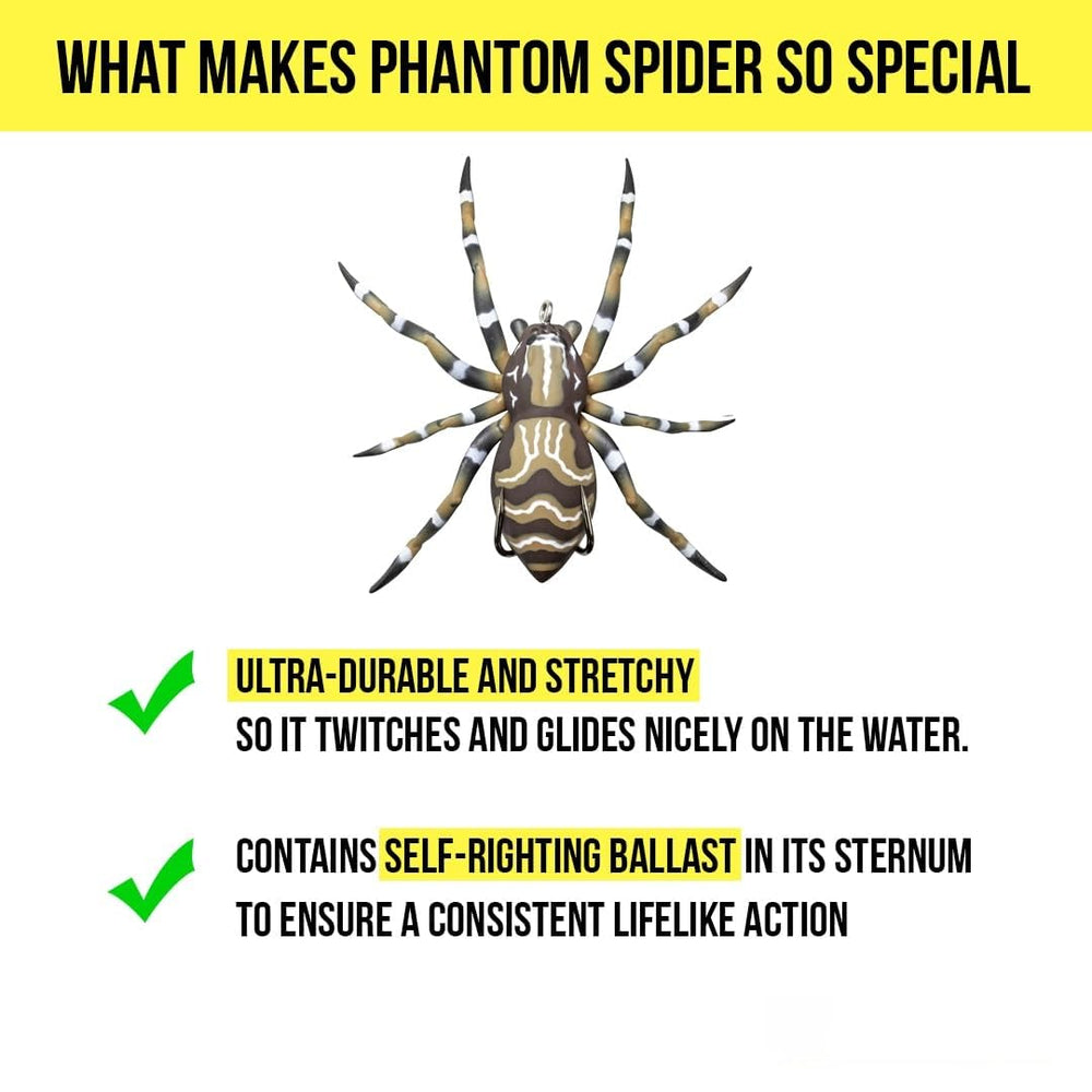 Lunkerhunt Phantom Spider realistic legs enhance lure realism
