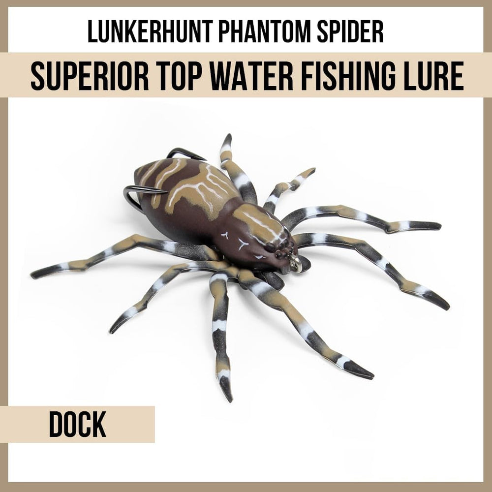 Lunkerhunt Phantom Spider showing walking action on water surface for bass