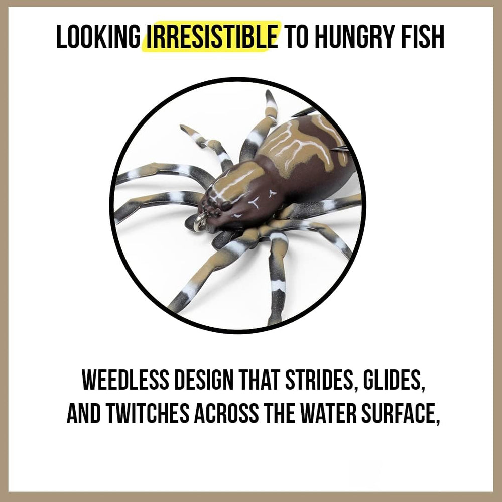 Lunkerhunt Phantom Spider weedless design reduces snagging during retrieves