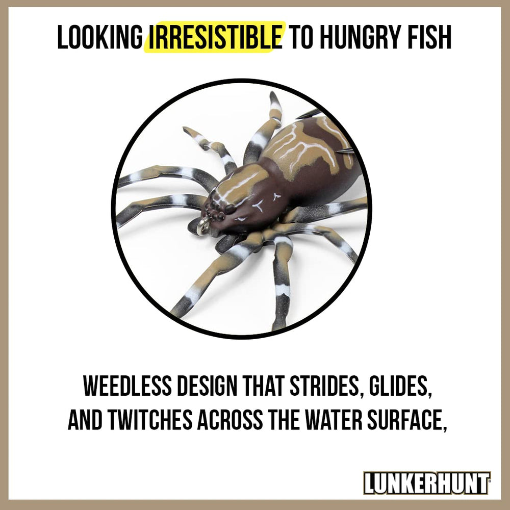 Lunkerhunt Phantom Spider weedless design helps fish in cover