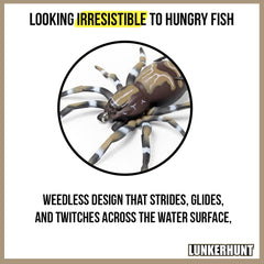 Lunkerhunt Phantom Spider weedless design helps fish in cover
