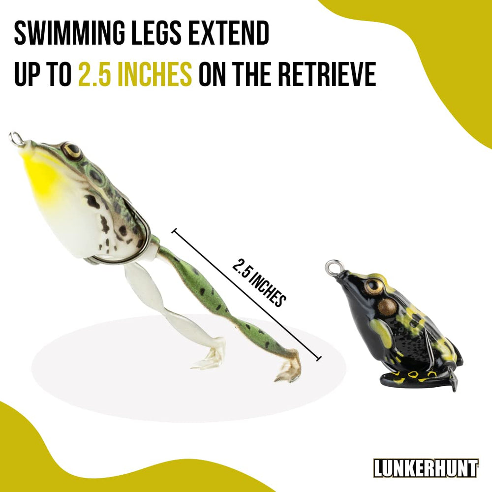 Pocket Frog at rest is 1.75 inches, extending during action to 2.5 inches.