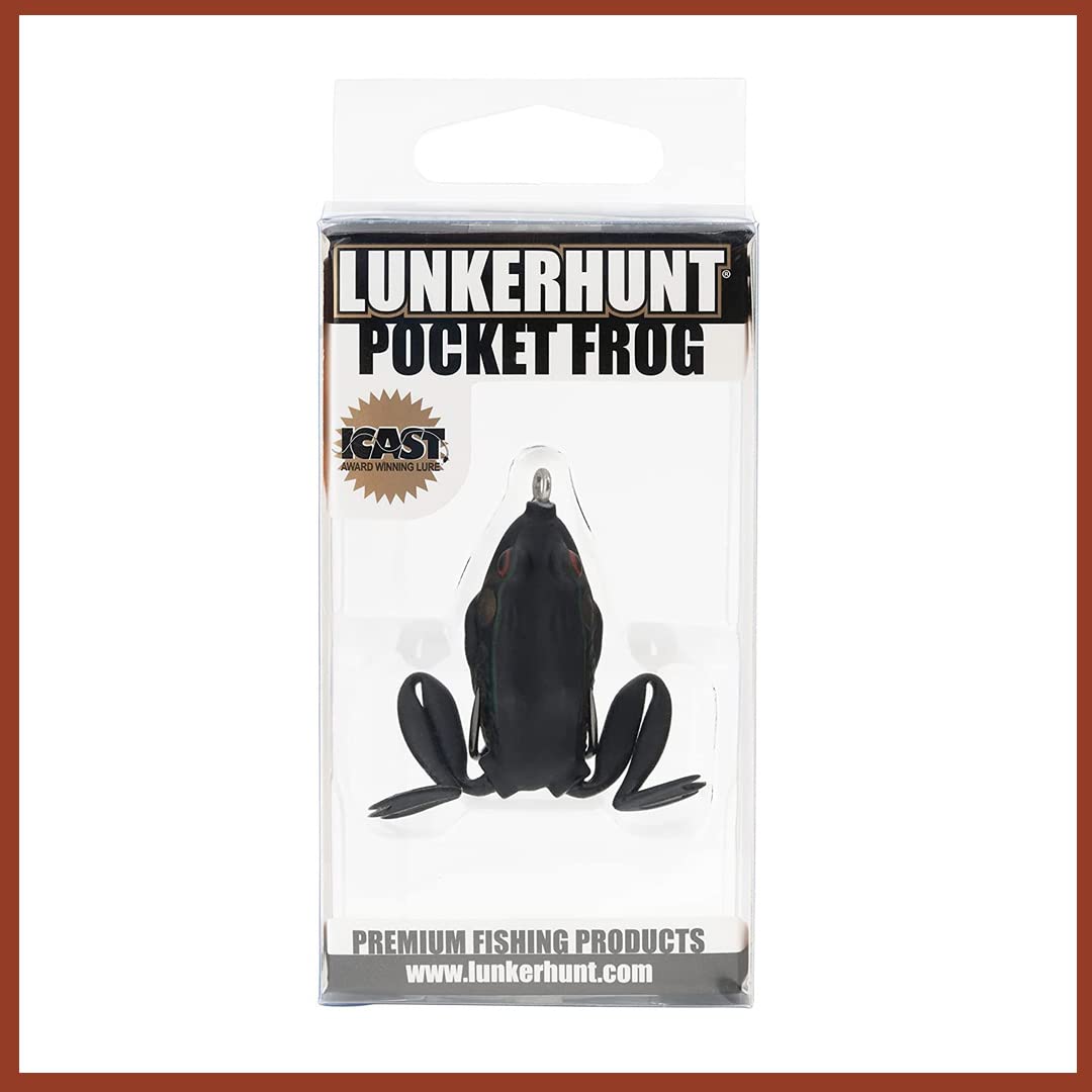 Lunkerhunt Pocket Frog in water setup ready for bass fishing action.
