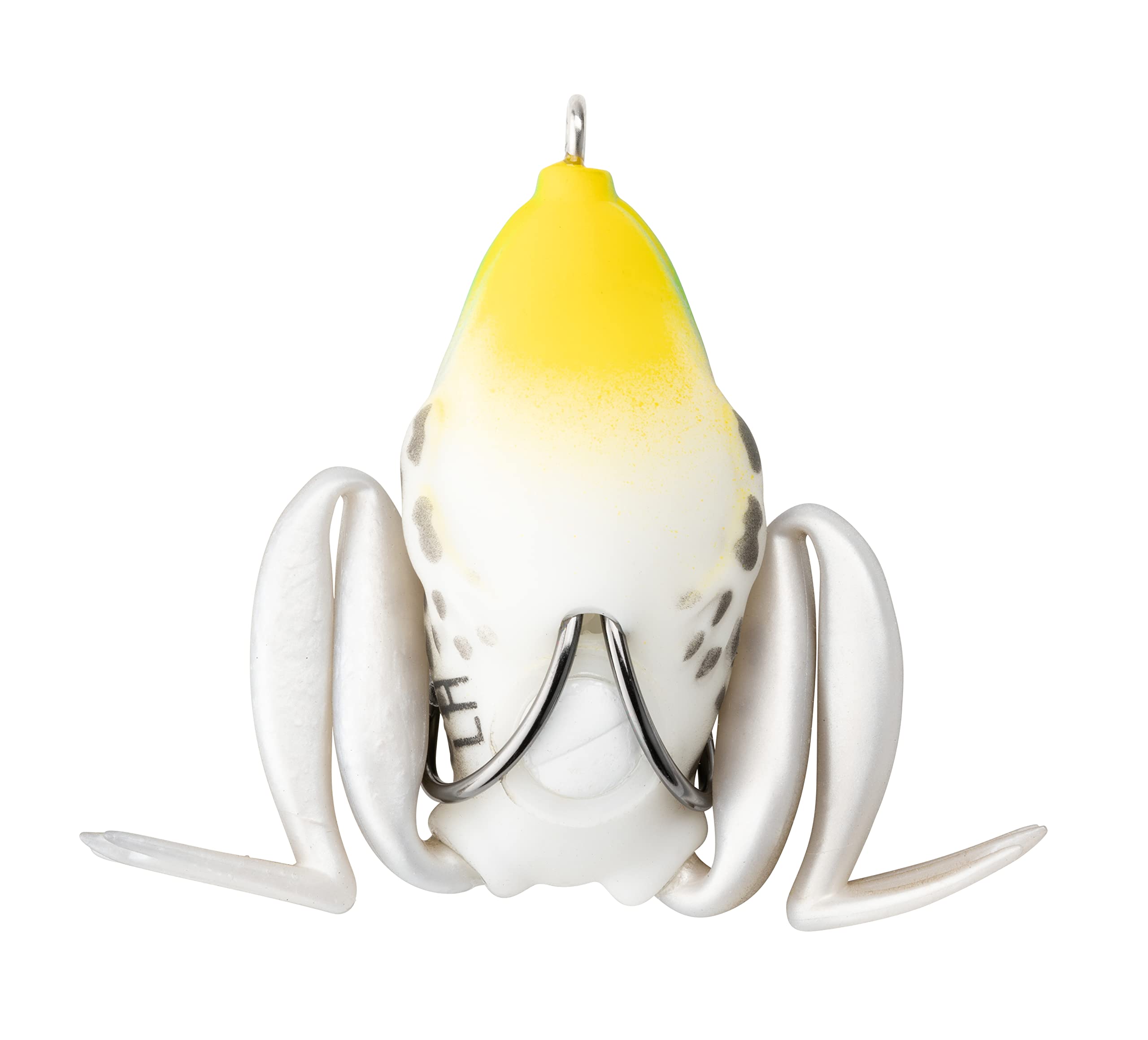 Lunkerhunt Pocket Frog lure extends to 2.5 inches during retrieve.