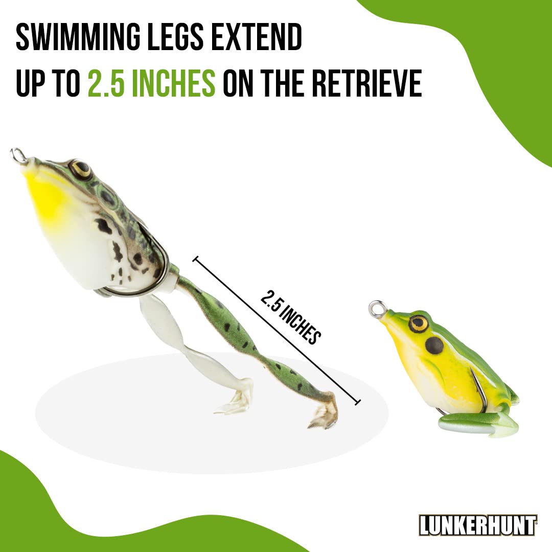 LUNKERHUNT Pocket Frog lure hollow body construction delivers enticing trout and bass action