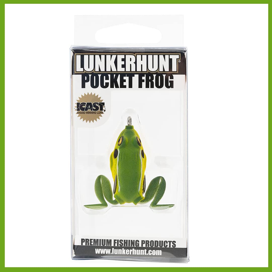 LUNKERHUNT Pocket Frog lure improves hookup potential with realistic frog motion