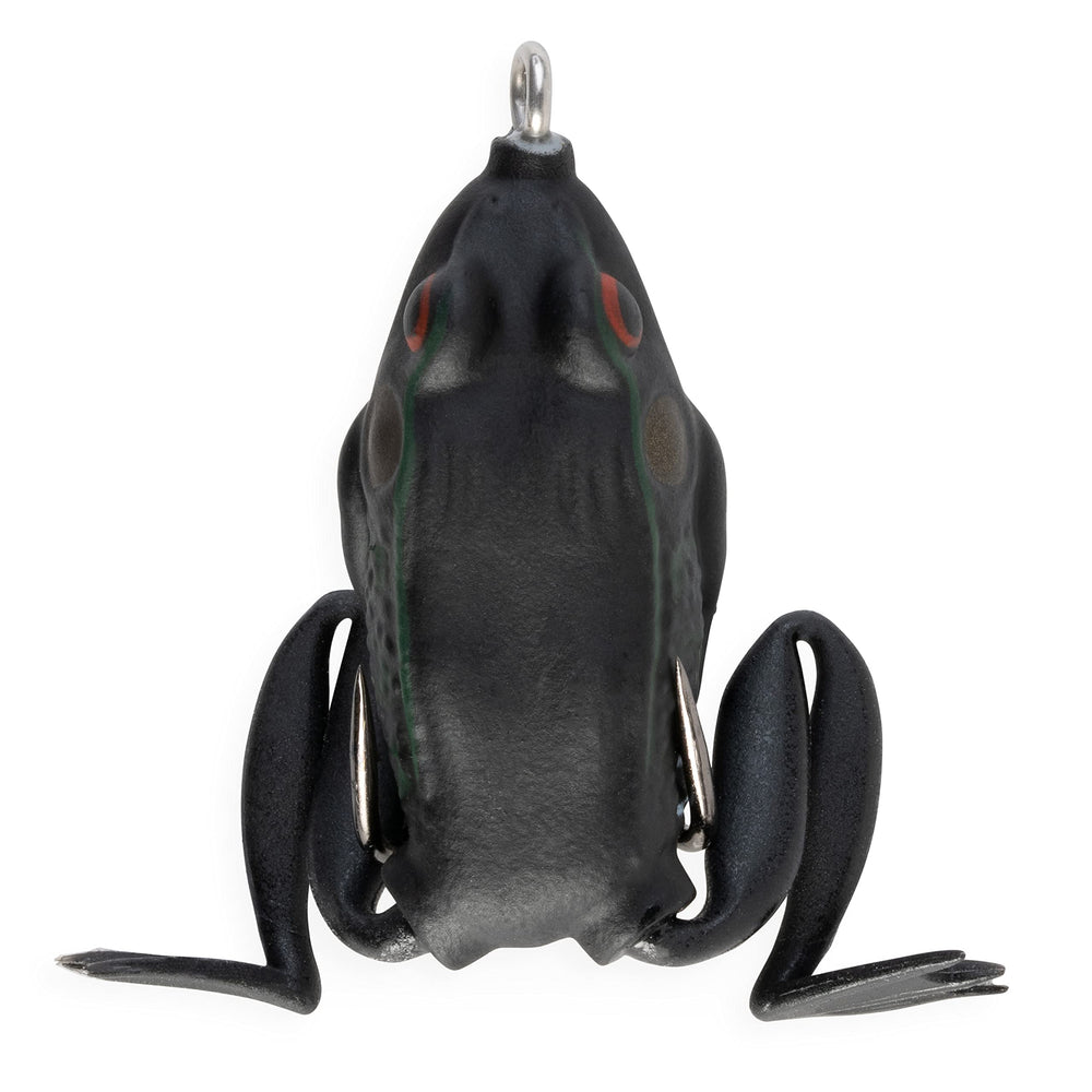 Lunkerhunt Pocket Frog side-view in water showing lifelike bass-attracting action.