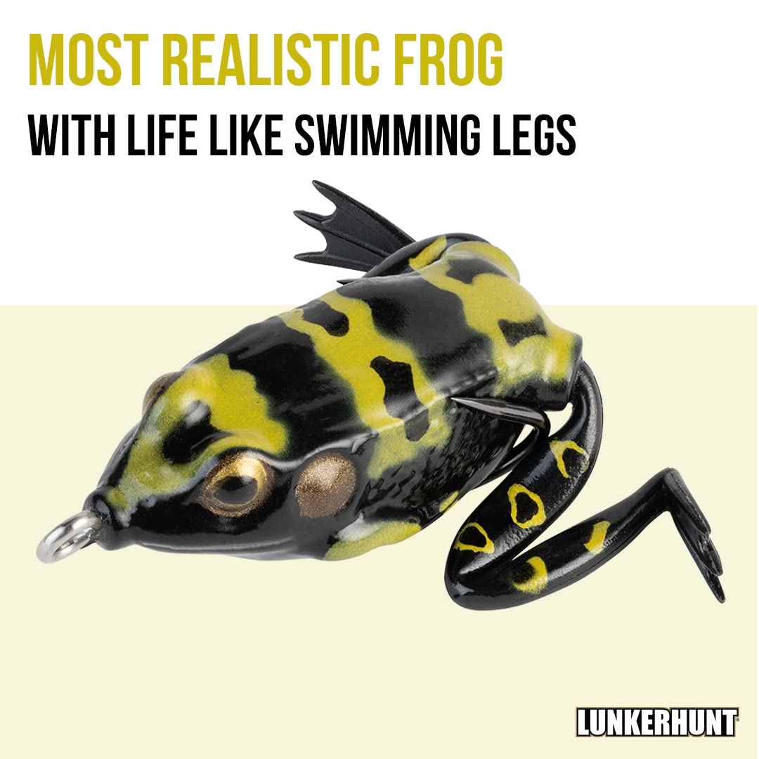 Pocket Frog legs extend during retrieve for lifelike movement.
