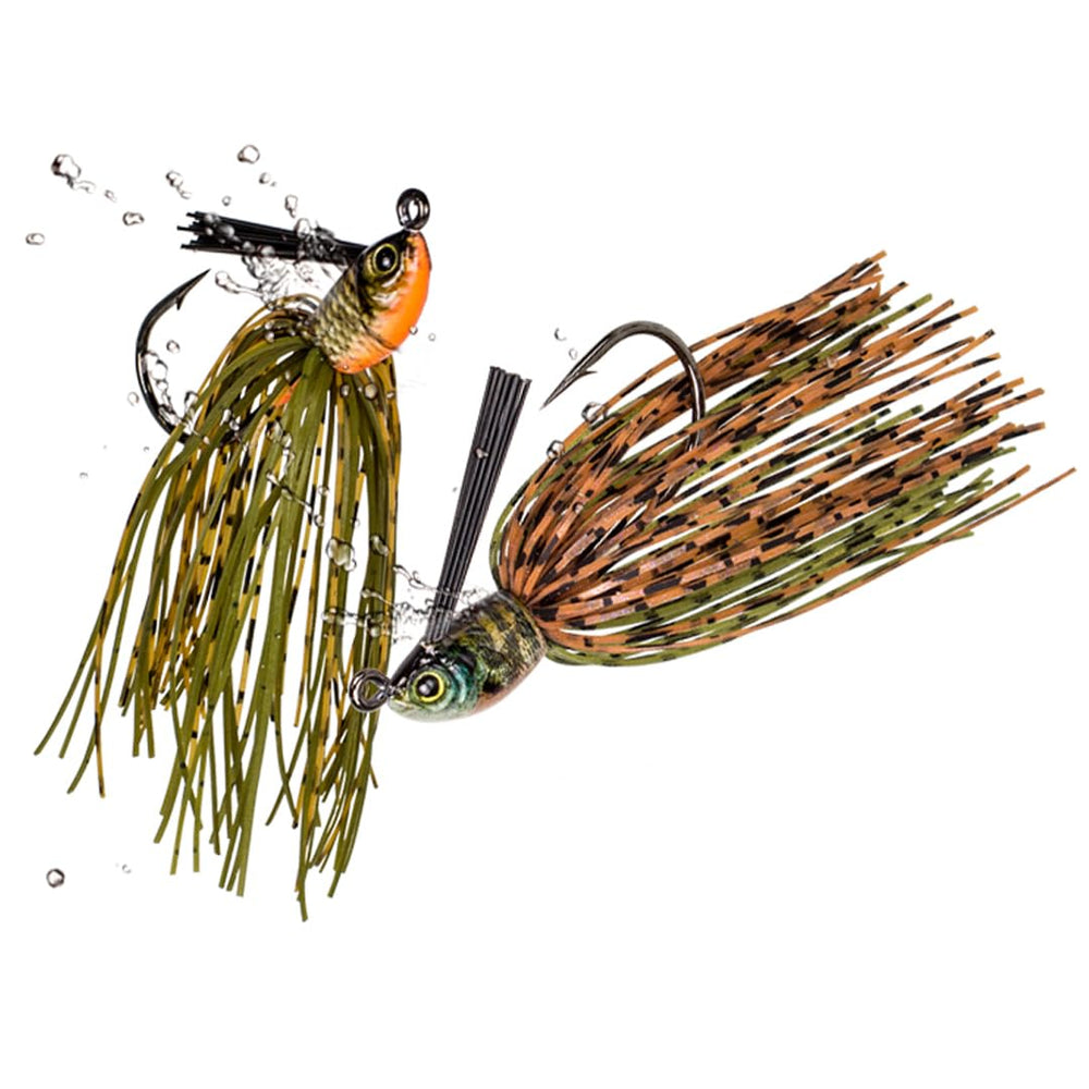 Lunkerhunt skirted swim jig freshwater use for bass fishing scenarios.