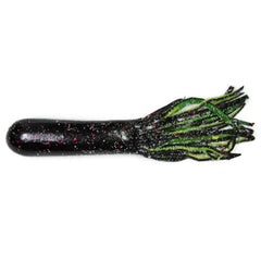 Lunkerhunt Spicy Revealer Tube Black Neon features pulsating skirts for freshwater bass attraction