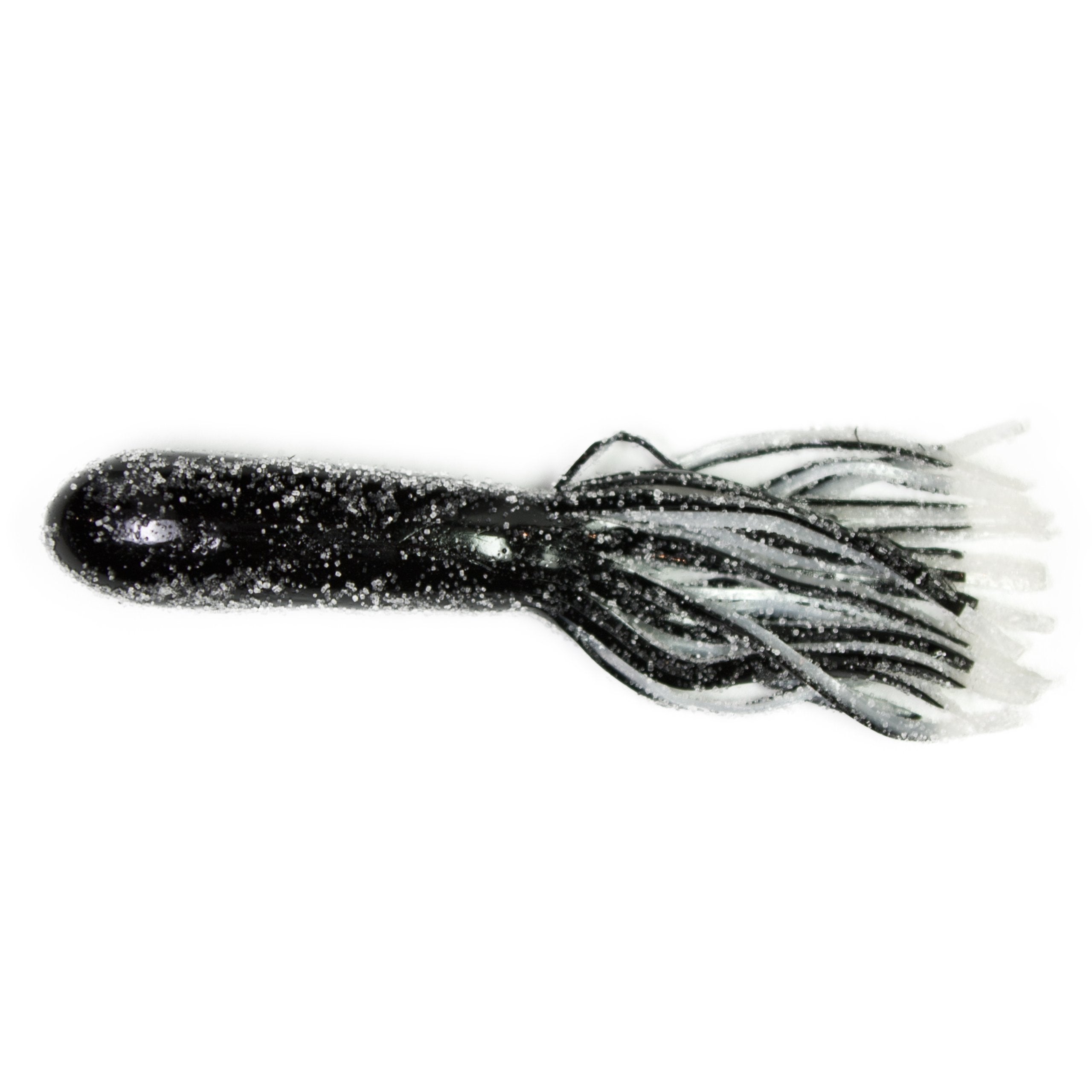 Lunkerhunt Spicy Revealer Tube in Tuxedo color attracts freshwater bass and walleye