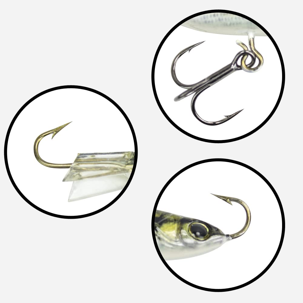 Lunkerhunt Straight Up Jig double treble hooks increase bites.