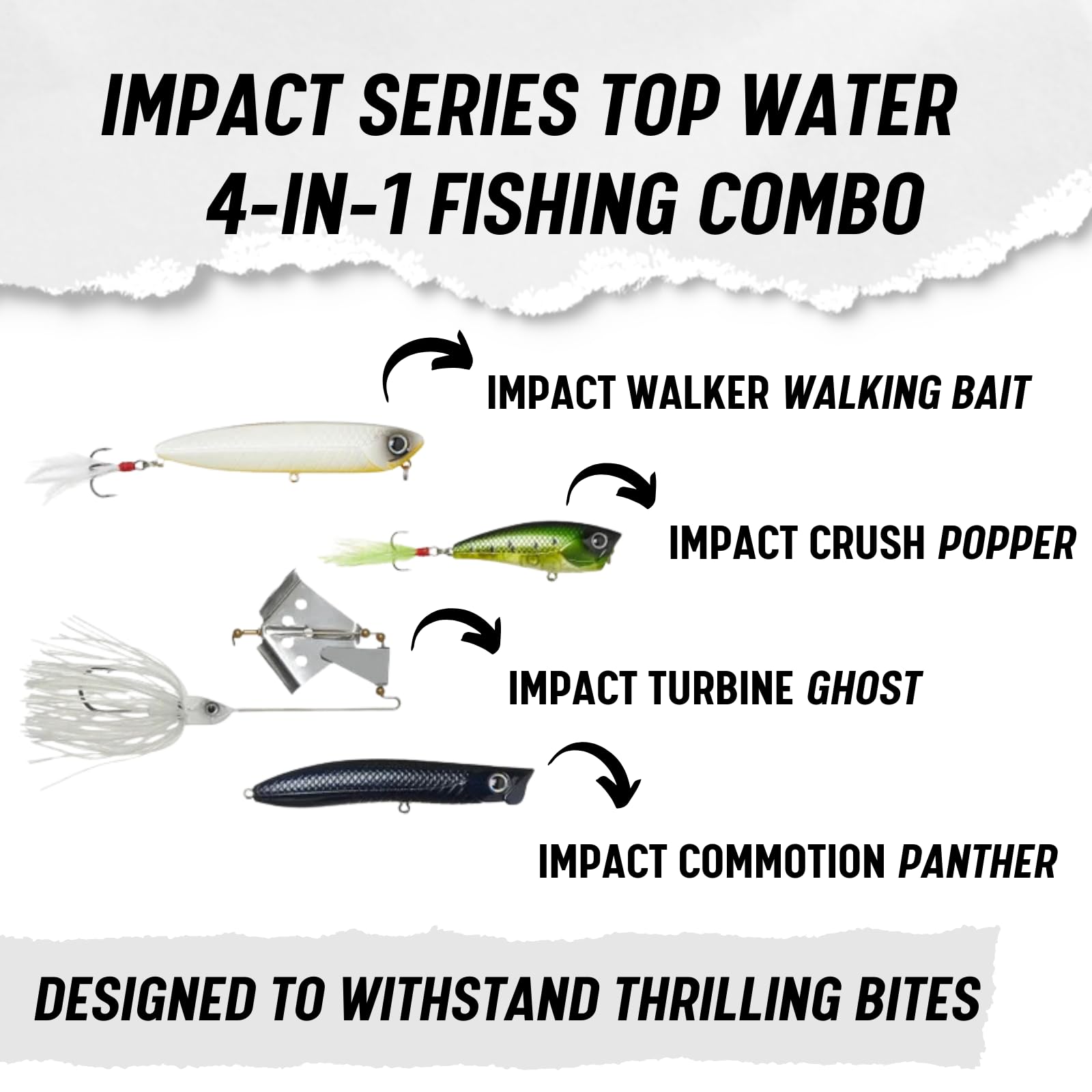 Lunkerhunt Impact Walker hardbait walking the dog on the surface.