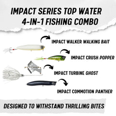 Lunkerhunt Impact Walker hardbait walking the dog on the surface.