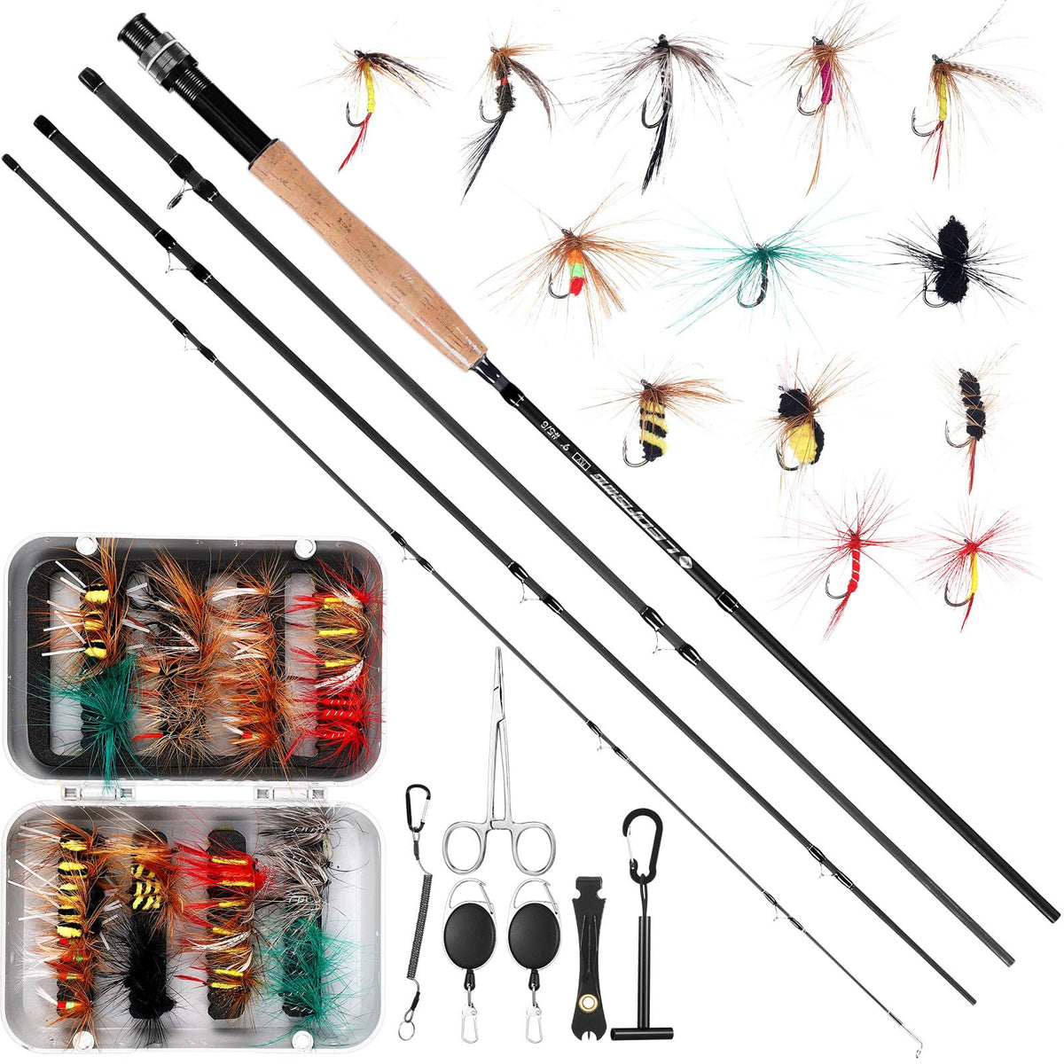 Lunmon 71-piece carbon fiber fly rod combo, 9 ft, 5/6 weight