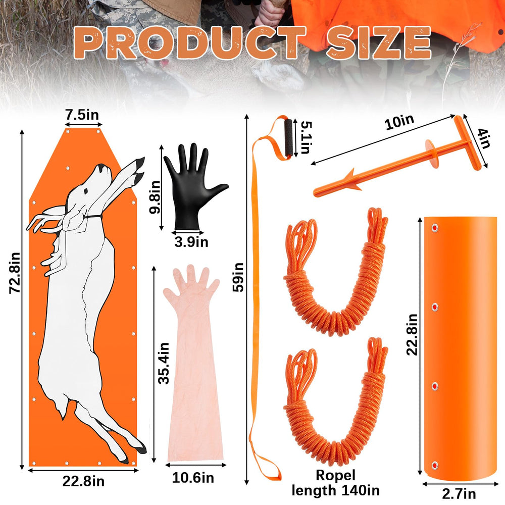 Lunmon deer drag sled orange blanket – high-visibility gear for safer tracking.