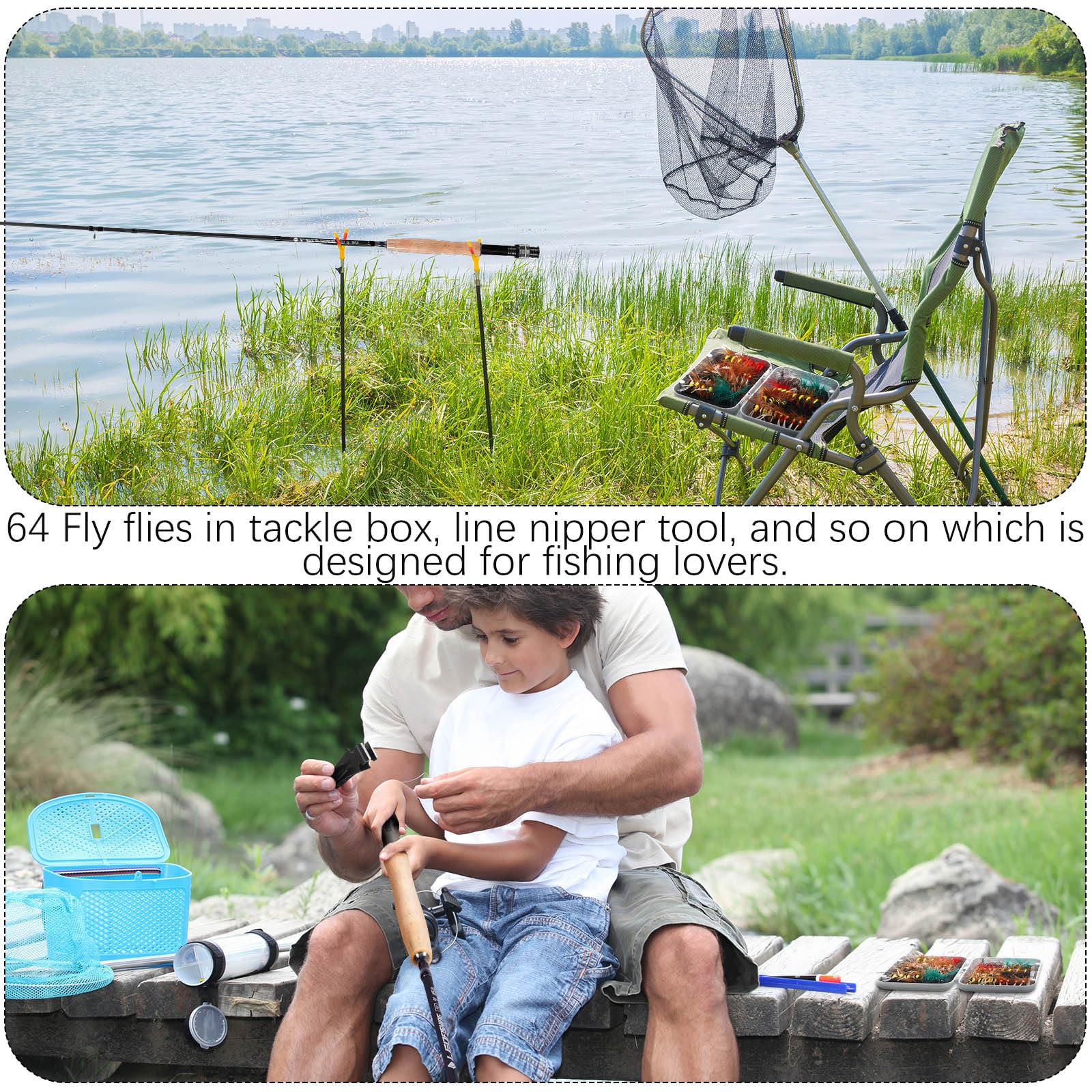 Packaging image of Lunmon fly fishing starter kit