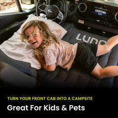 Luno Air Front Cab Mattress inflation process demonstrates fast two-minute setup.