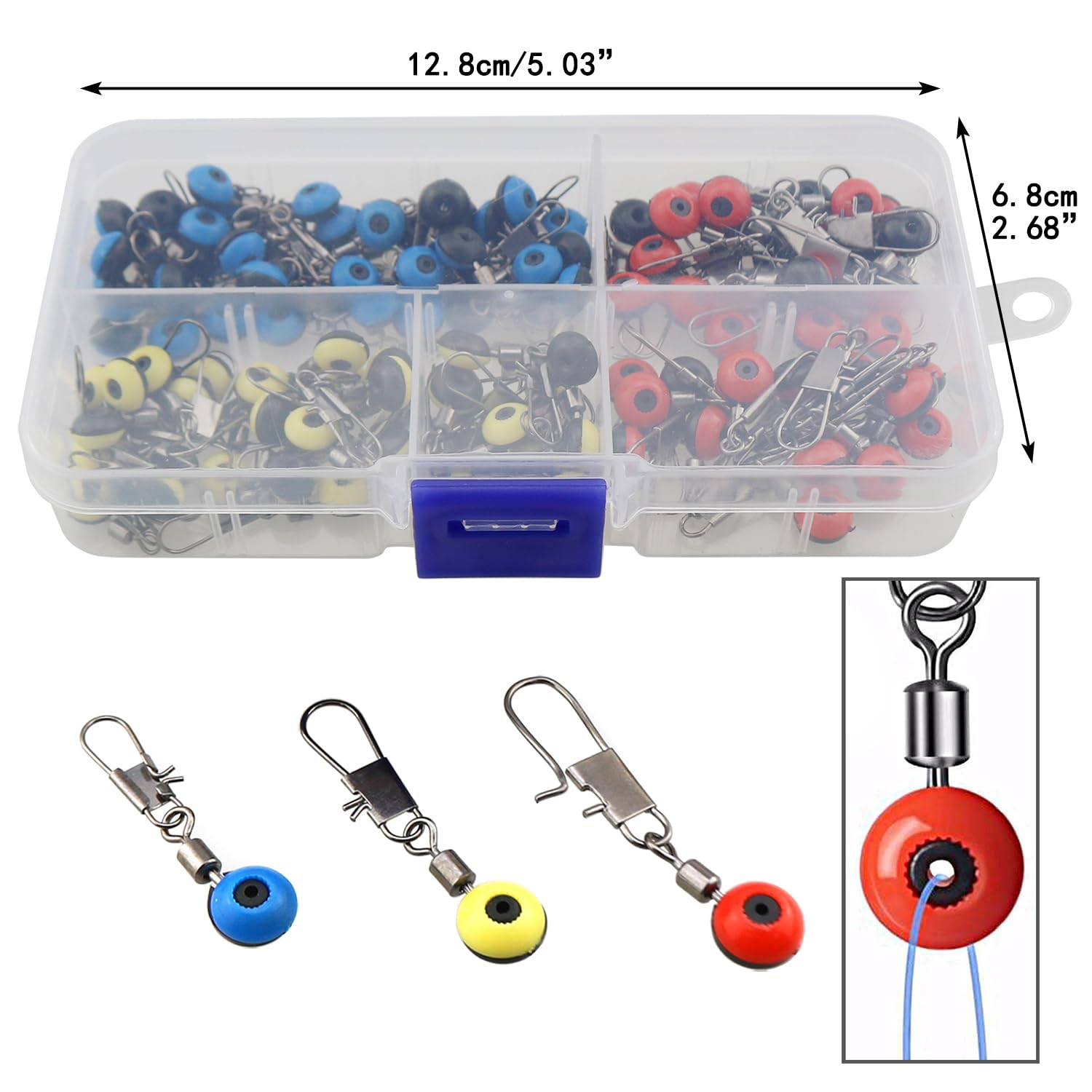 LUORNG 105-piece stainless steel fishing line pendants assembly