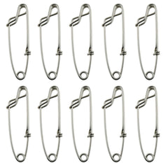 LUORNG 10pcs longline snap clips 8x2cm stainless steel open eye clip