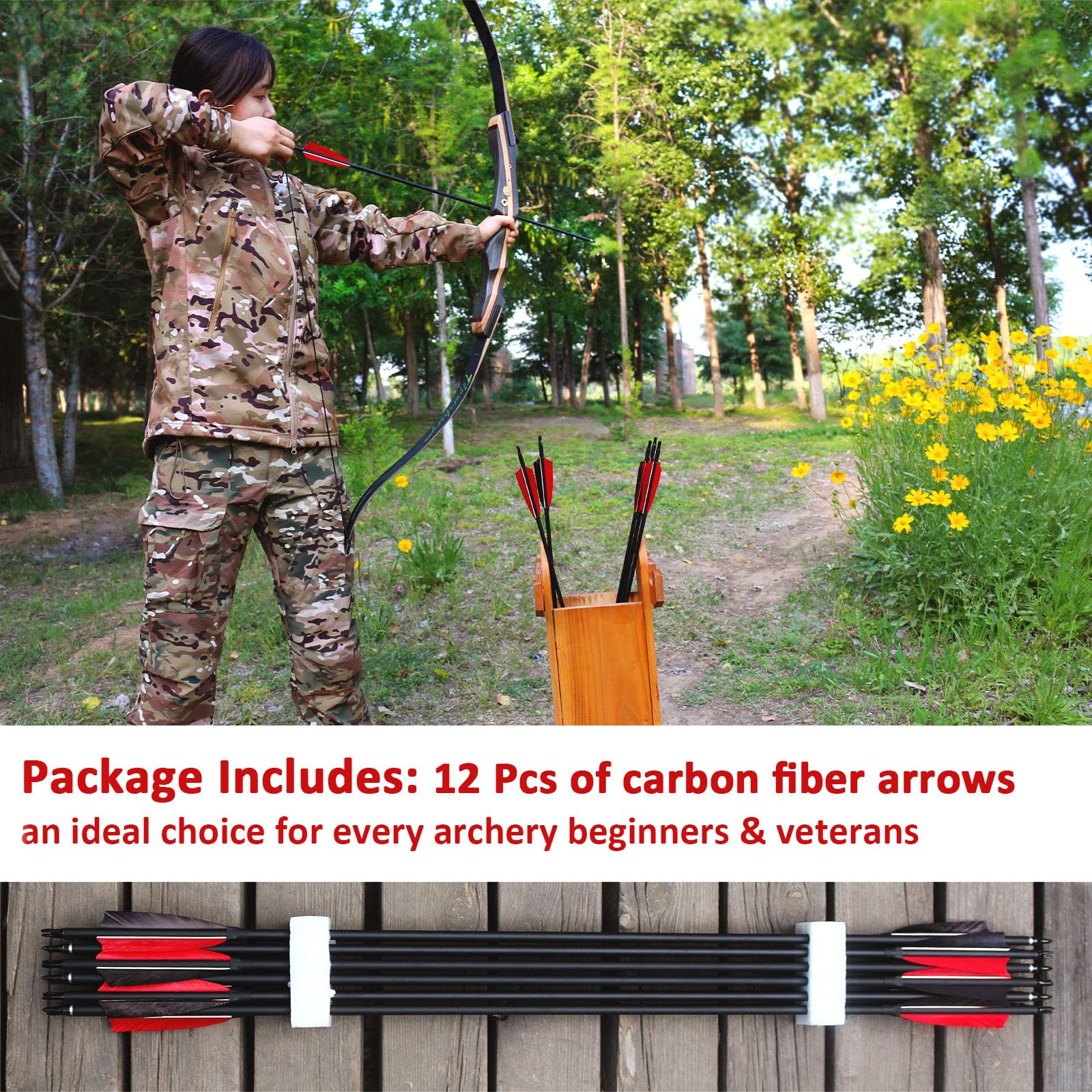Luoyer 12-arrow pack shown for reliable practice sessions.