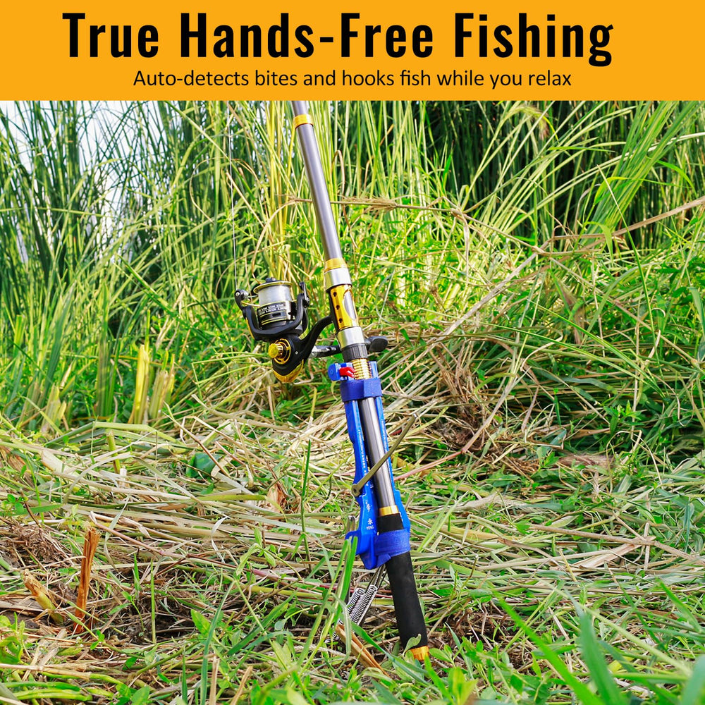 Velcro strap securing fishing rod in Luoyer rod holder