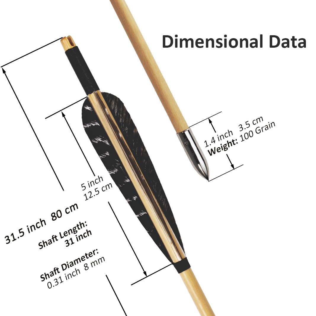 Luoyer arrows with 5 inch turkey feathers provide stable flight and accuracy