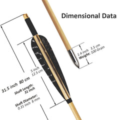 Luoyer arrows with 5 inch turkey feathers provide stable flight and accuracy