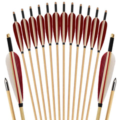 Luoyer arrows with wooden shafts offer stable flight for precise practice.