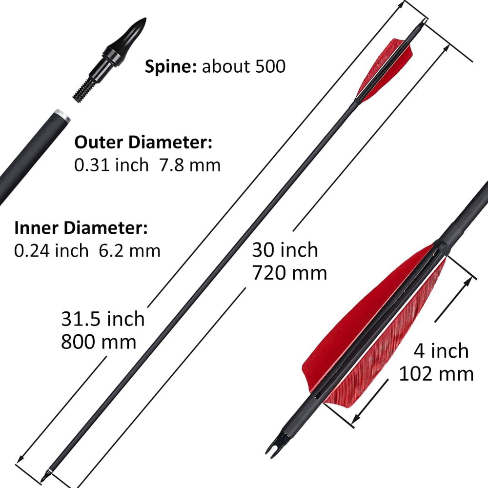 Luoyer arrows with replaceable metal tips for hunting and practice versatility.