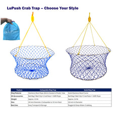 LUPUSH Crab Ring Trap bait clip enables quick bait attachment.