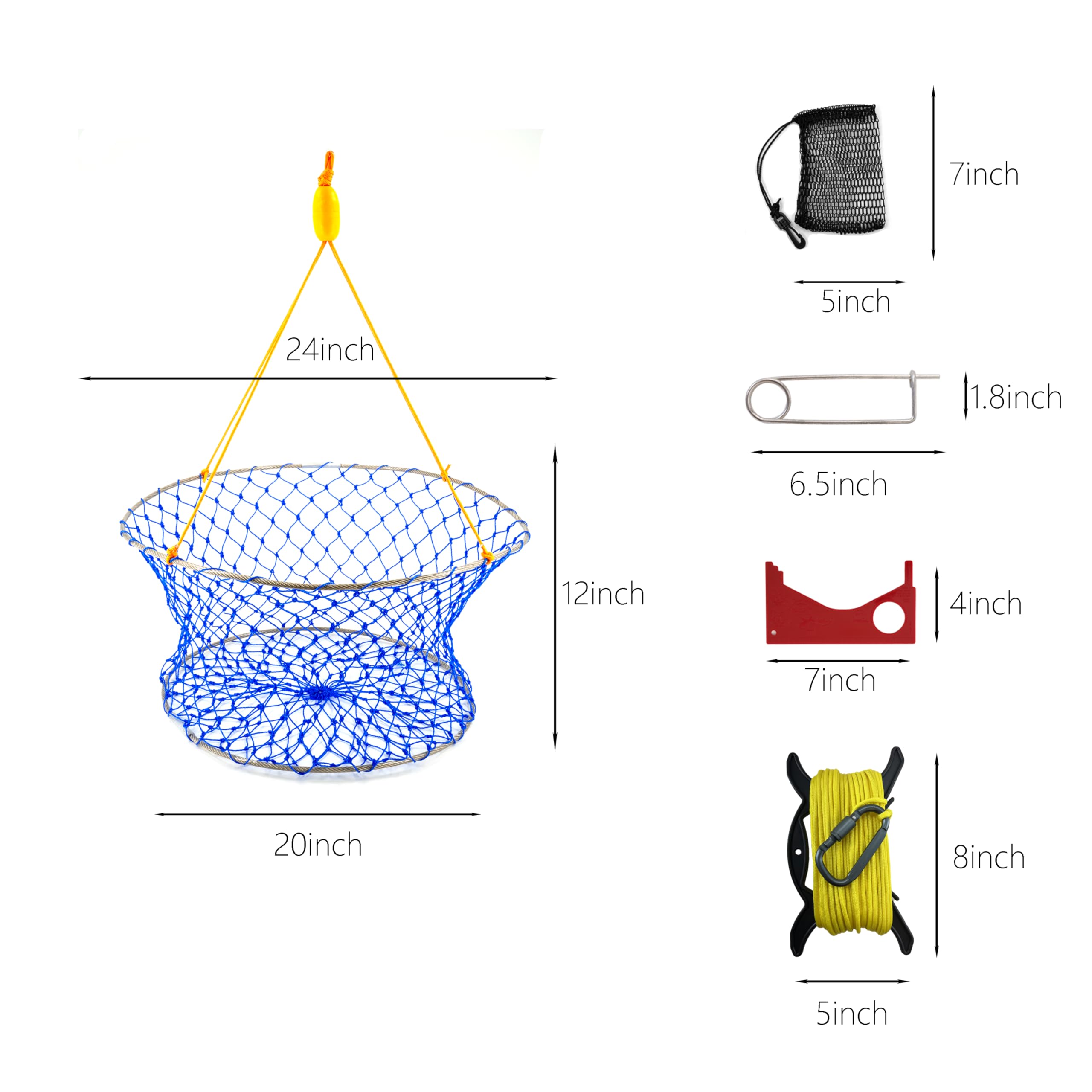 LUPUSH Crab Ring Trap ruler helps measure legal-size catches.