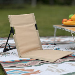 Luqeeg Beach Mat Lounge Chair with backrest adjustable for comfy sitting.